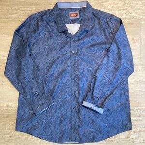 Consequence Blue Paisley 2X Mens Button Up